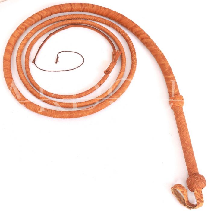 Cow Hide Leather Bull Whip 10 Feet Long 12 Plait Tan Bullwhip Loud ...